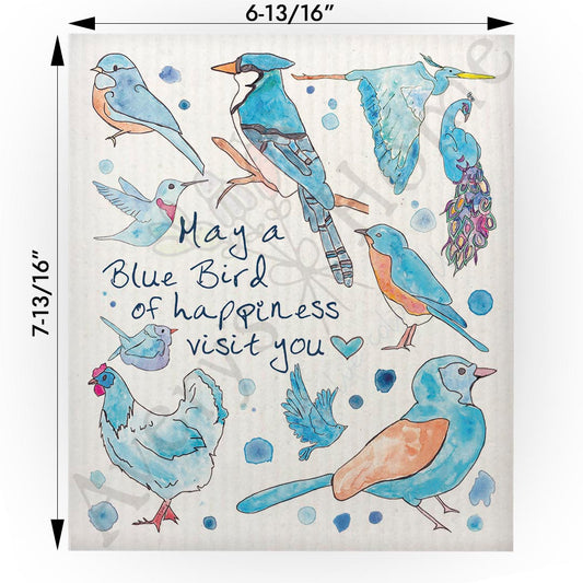 Blue Birds of Happiness Swedish Cloth