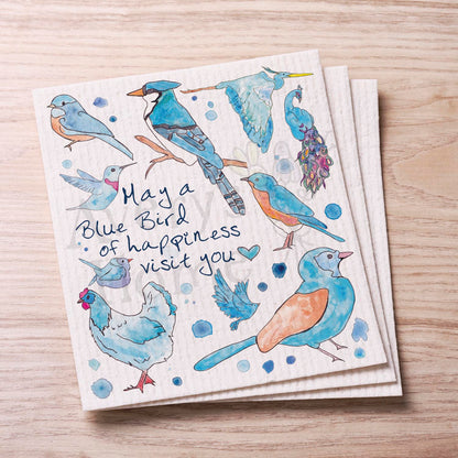Blue Birds of Happiness Swedish Cloth