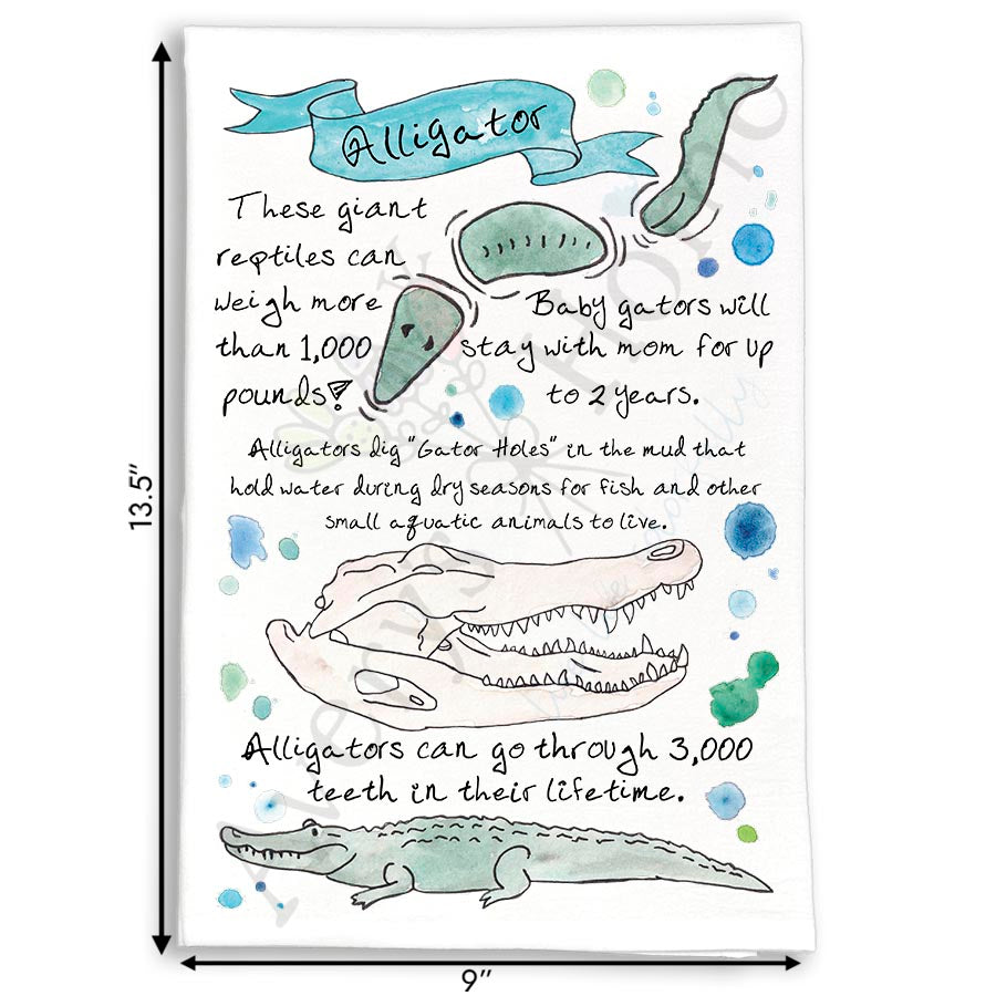 Alligator Facts Kitchen Towel
