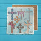 Christian Watercolor Crosses Tumbled Edge Stone Trivet