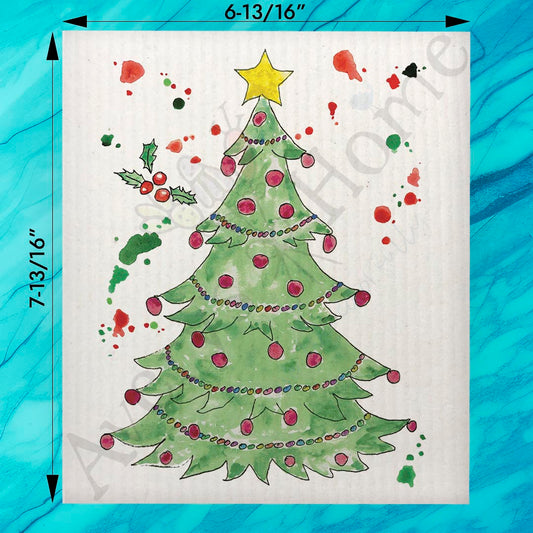 Christmas Tree Swedish Dishcloth – Bright, Cheerful & Evergreen