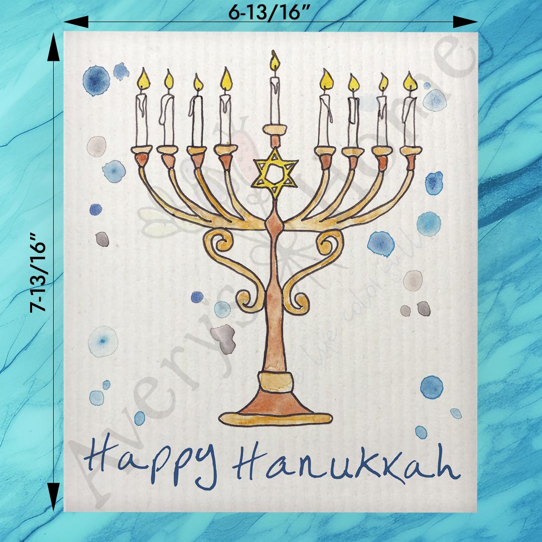 Happy Hanukkah Swedish Dishcloth – Shine Bright This Season