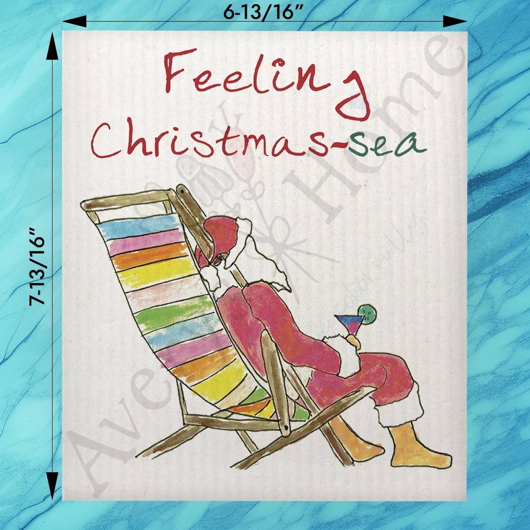 Feeling Christmas-Sea Swedish Dishcloth – Sandy Toes & Holiday Cheer