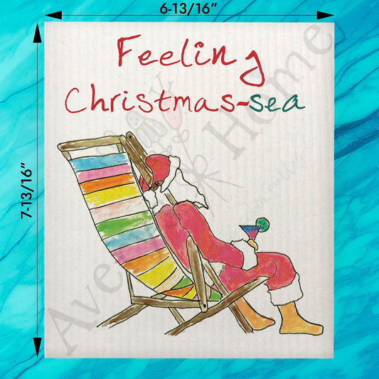 Feeling Christmas-Sea Swedish Dishcloth – Sandy Toes & Holiday Cheer