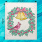 Cardinal Christmas Wreath Swedish Dishcloth – Classic Seasonal Symbol