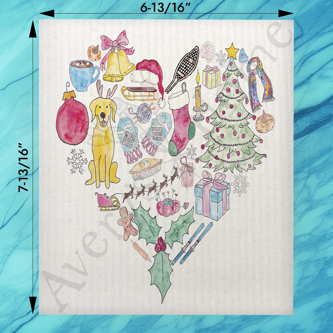 Most Wonderful Time of the Year Swedish Dishcloth – Festive Classic