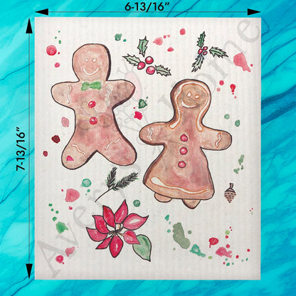 Christmas Peppermint Wishes Swedish Dishcloth – Sweet Holiday Cheer