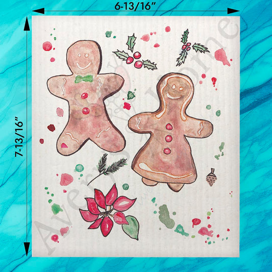 Christmas Peppermint Wishes Swedish Dishcloth – Sweet Holiday Cheer