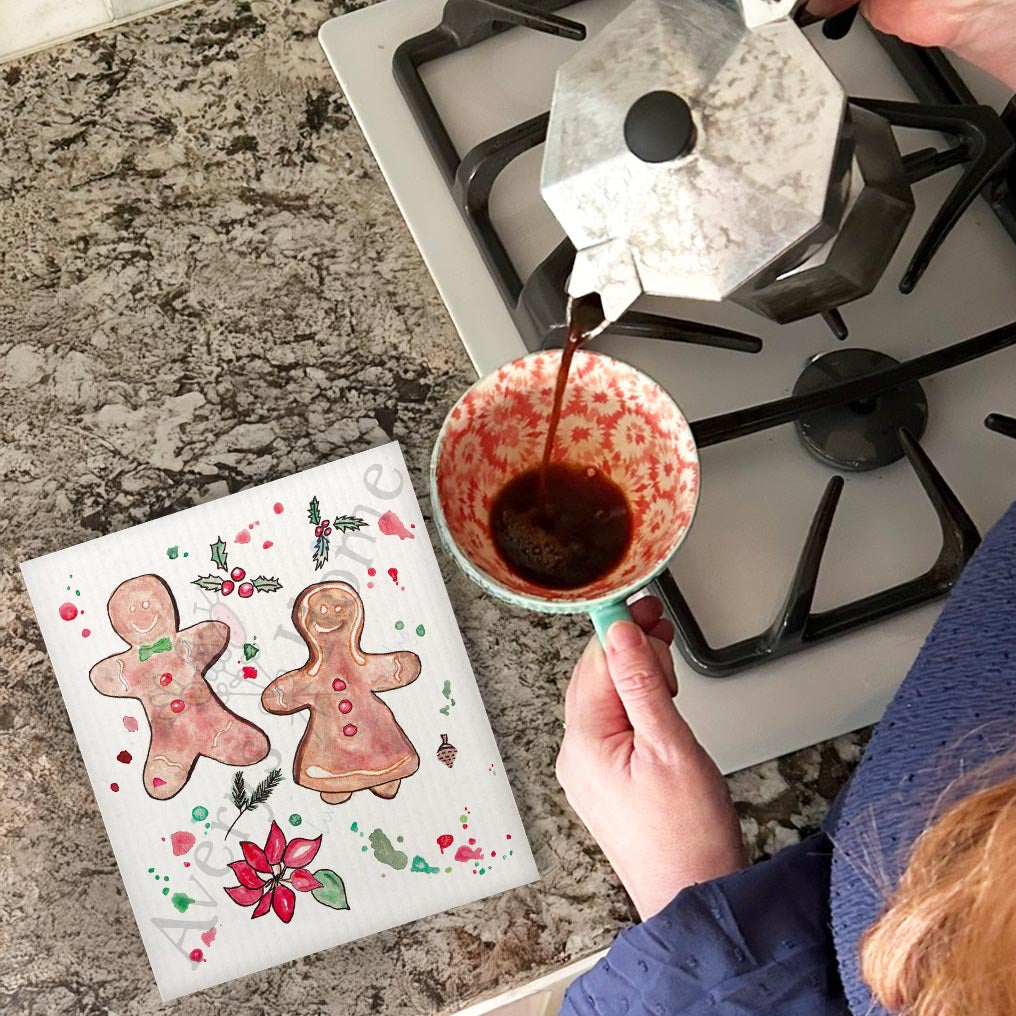 Christmas Peppermint Wishes Swedish Dishcloth – Sweet Holiday Cheer