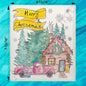 Christmas Cabin Swedish Dishcloth – Dog, Santa & Cozy Snowfall