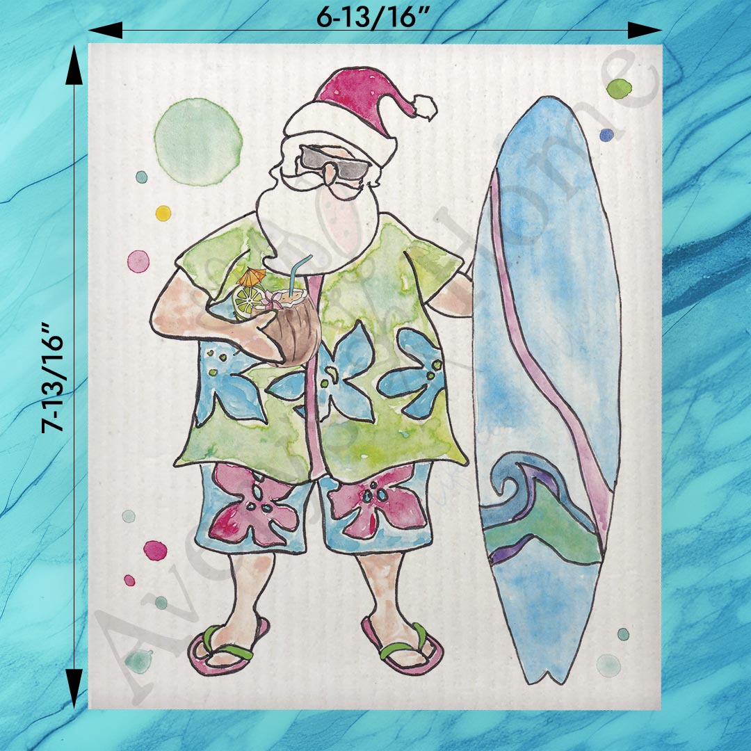 Mele Kalikimaka Swedish Dishcloth – Santa’s Island Escape