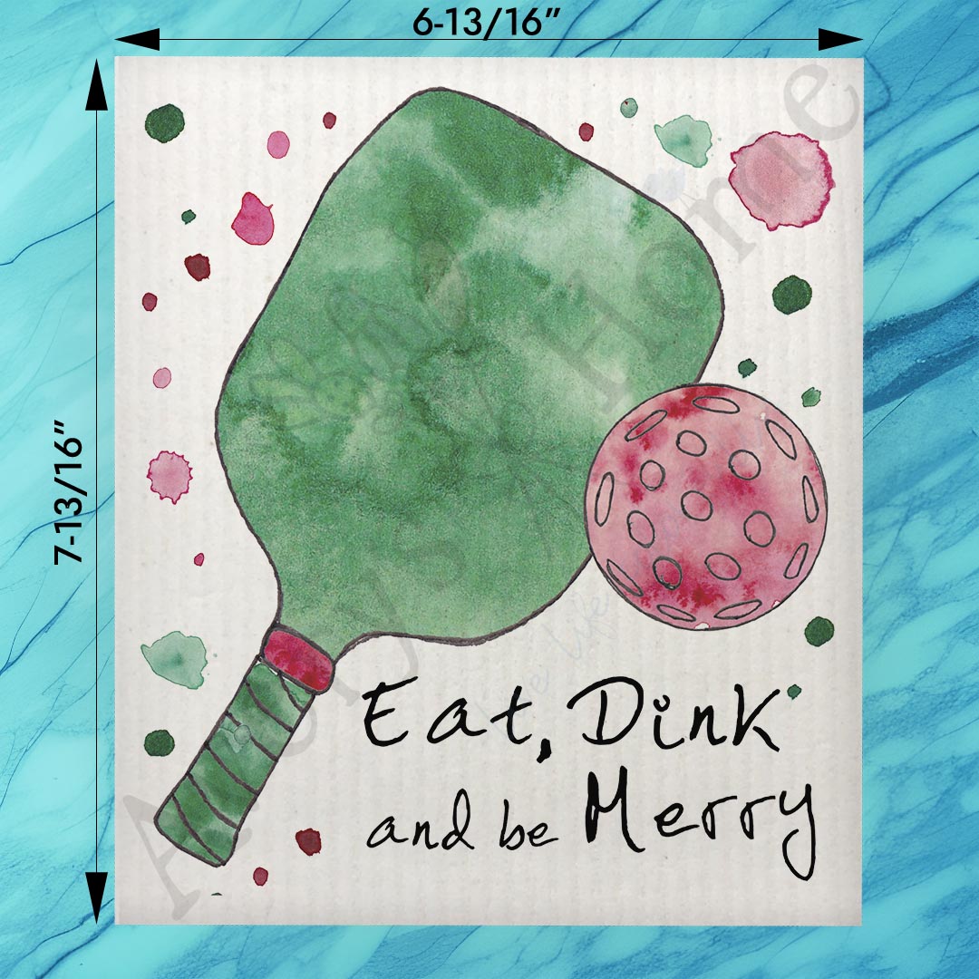 Eat, Dink & Be Merry Swedish Dishcloth – Festive Paddle Life