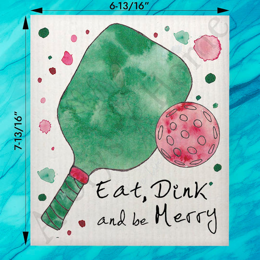 Eat, Dink & Be Merry Swedish Dishcloth – Festive Paddle Life