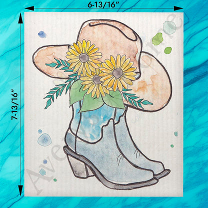Ride Like a Cowgirl Swedish Dishcloth – Floral Grit & Grace
