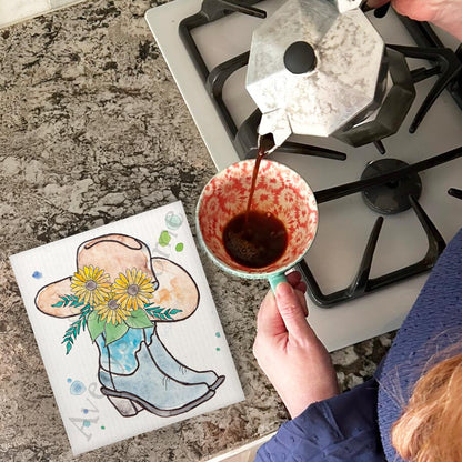 Ride Like a Cowgirl Swedish Dishcloth – Floral Grit & Grace