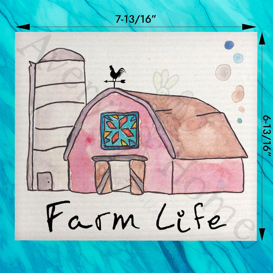 Barn Life Swedish Dishcloth – Fields, Chores & Charm