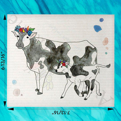 Cow & Baby Swedish Dishcloth – Gentle Farm Love