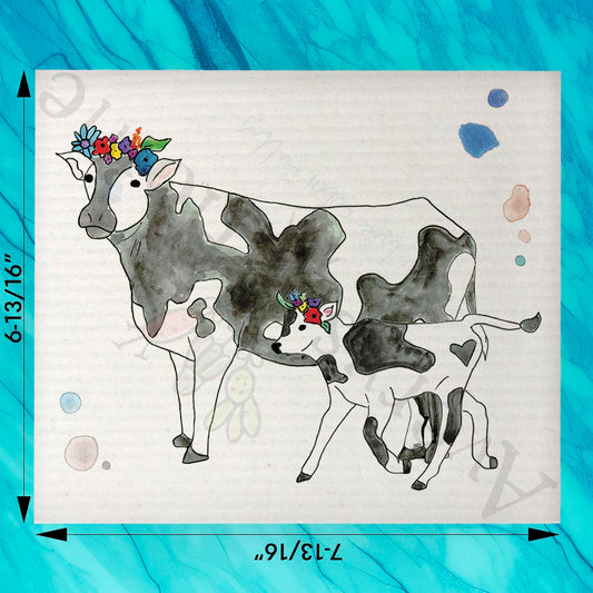 Cow & Baby Swedish Dishcloth – Gentle Farm Love