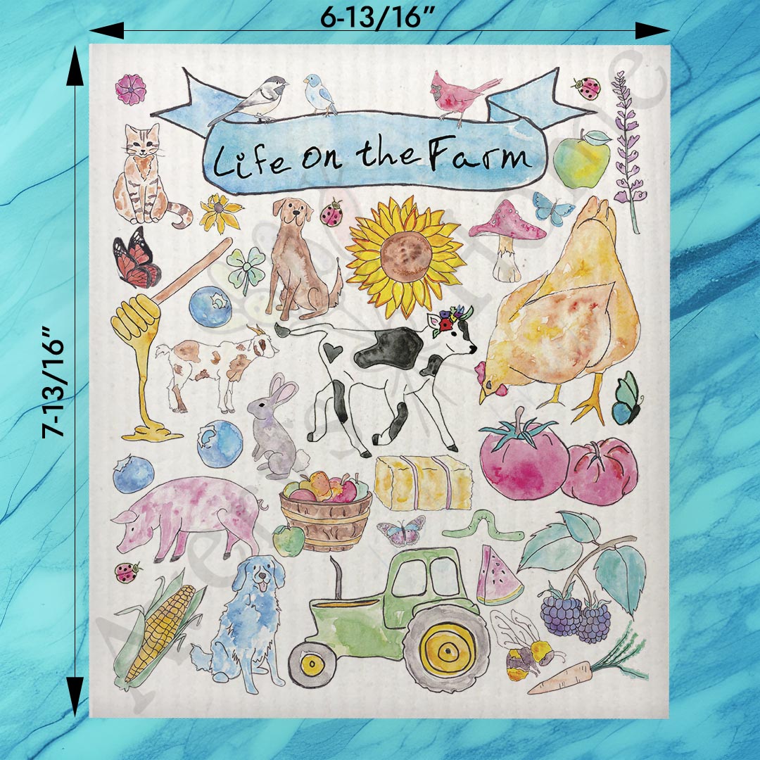 Life on the Farm Swedish Dishcloth – Ranch Dog Days