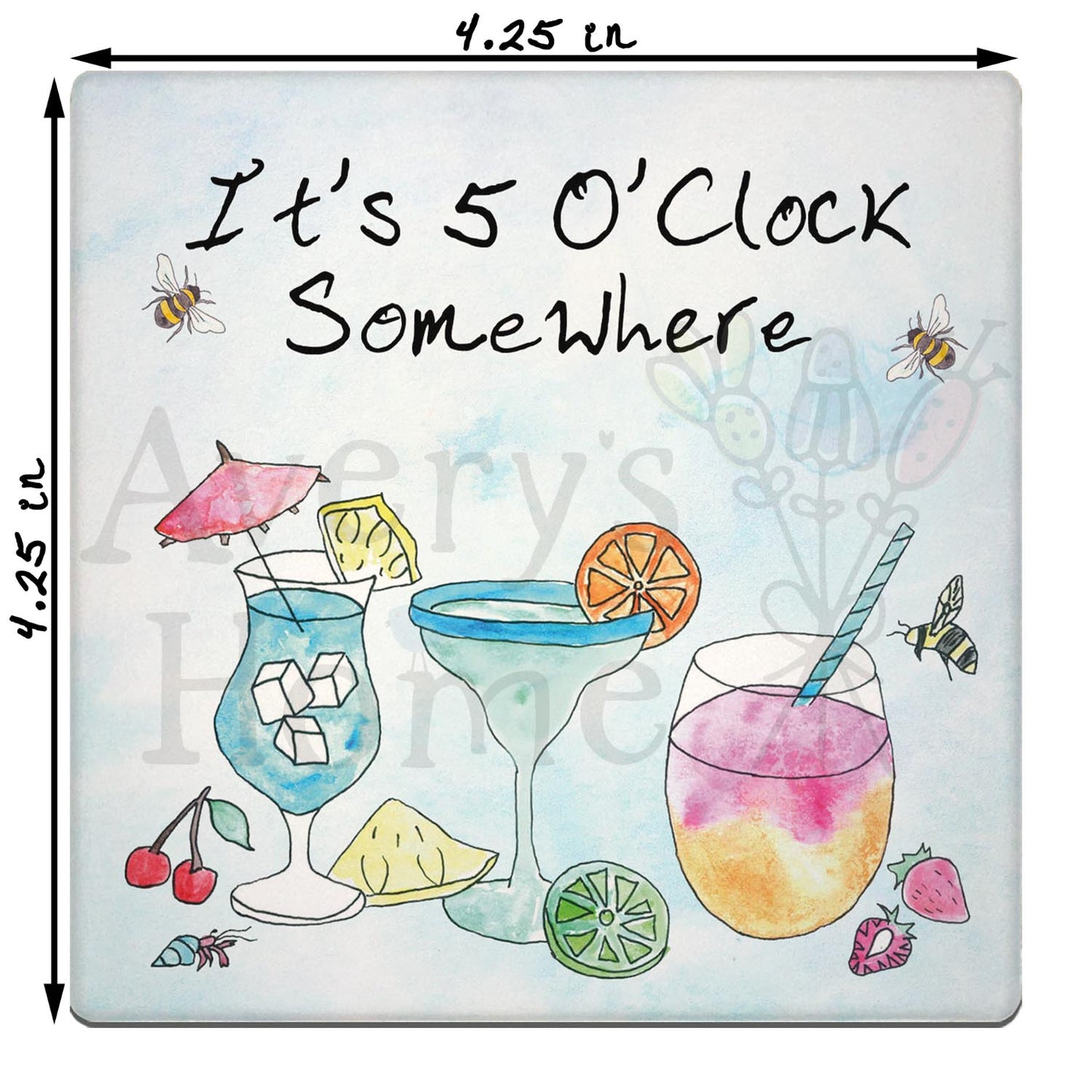 5 O'clock Somewhere Stone Coaster