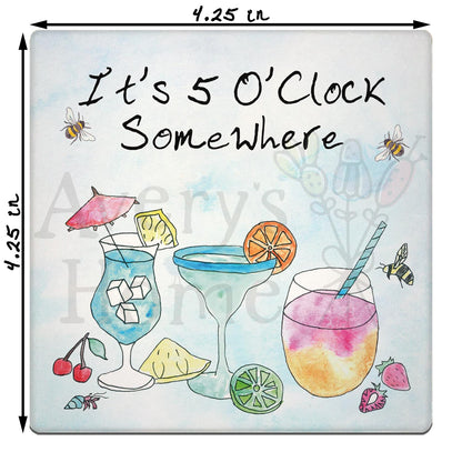 5 O'clock Somewhere Stone Coaster