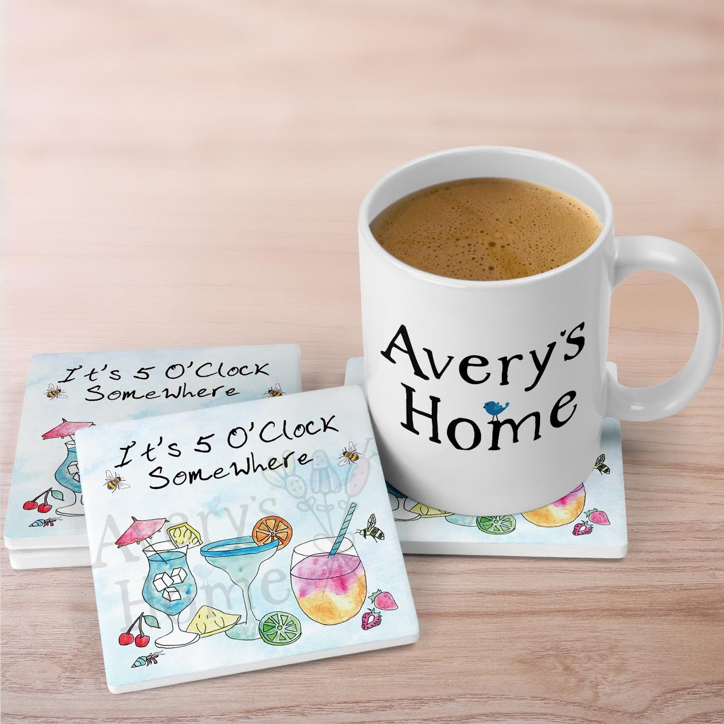 5 O'clock Somewhere Stone Coaster