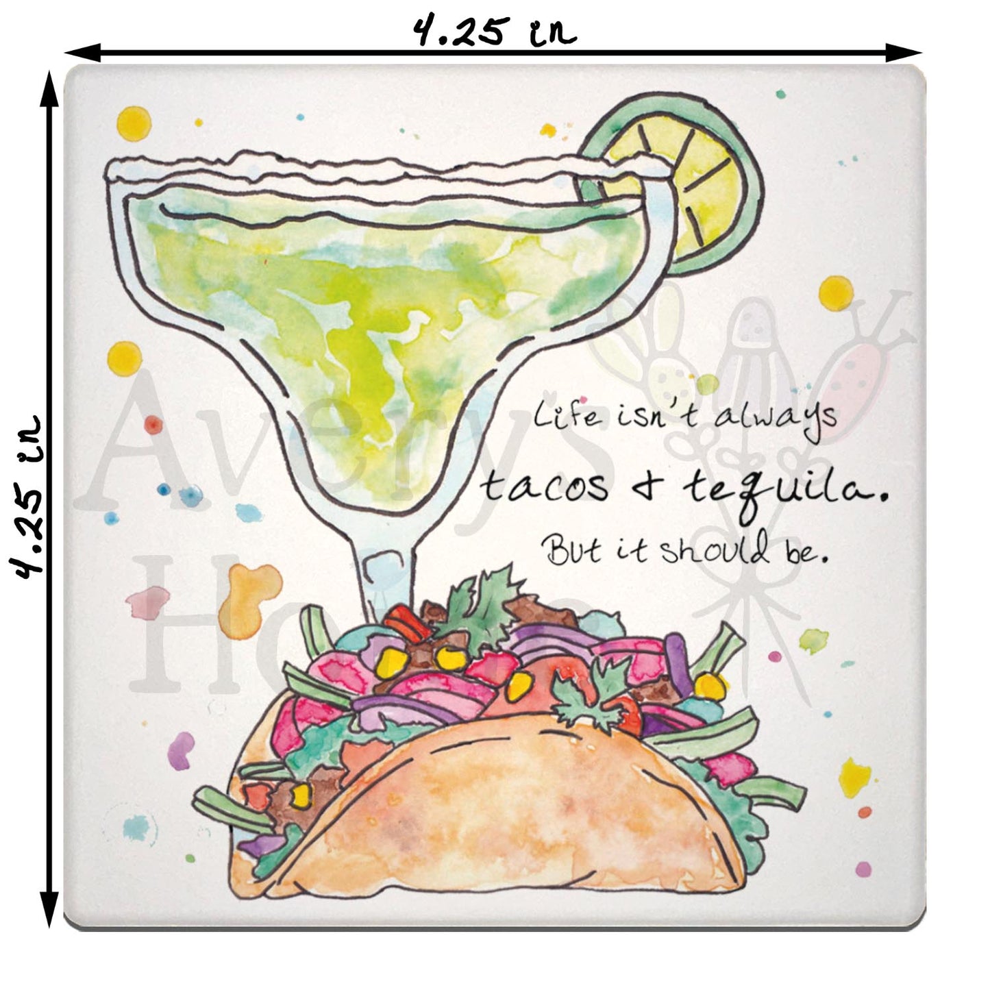 Tacos & Tequila Stone Coaster
