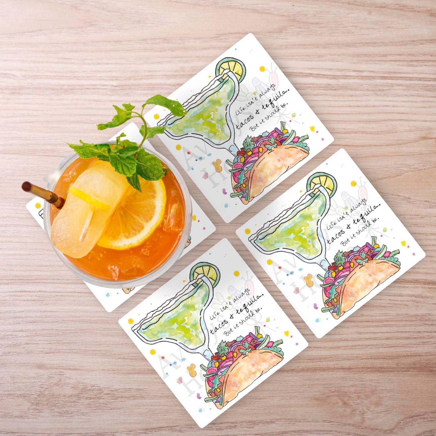 Tacos & Tequila Stone Coaster