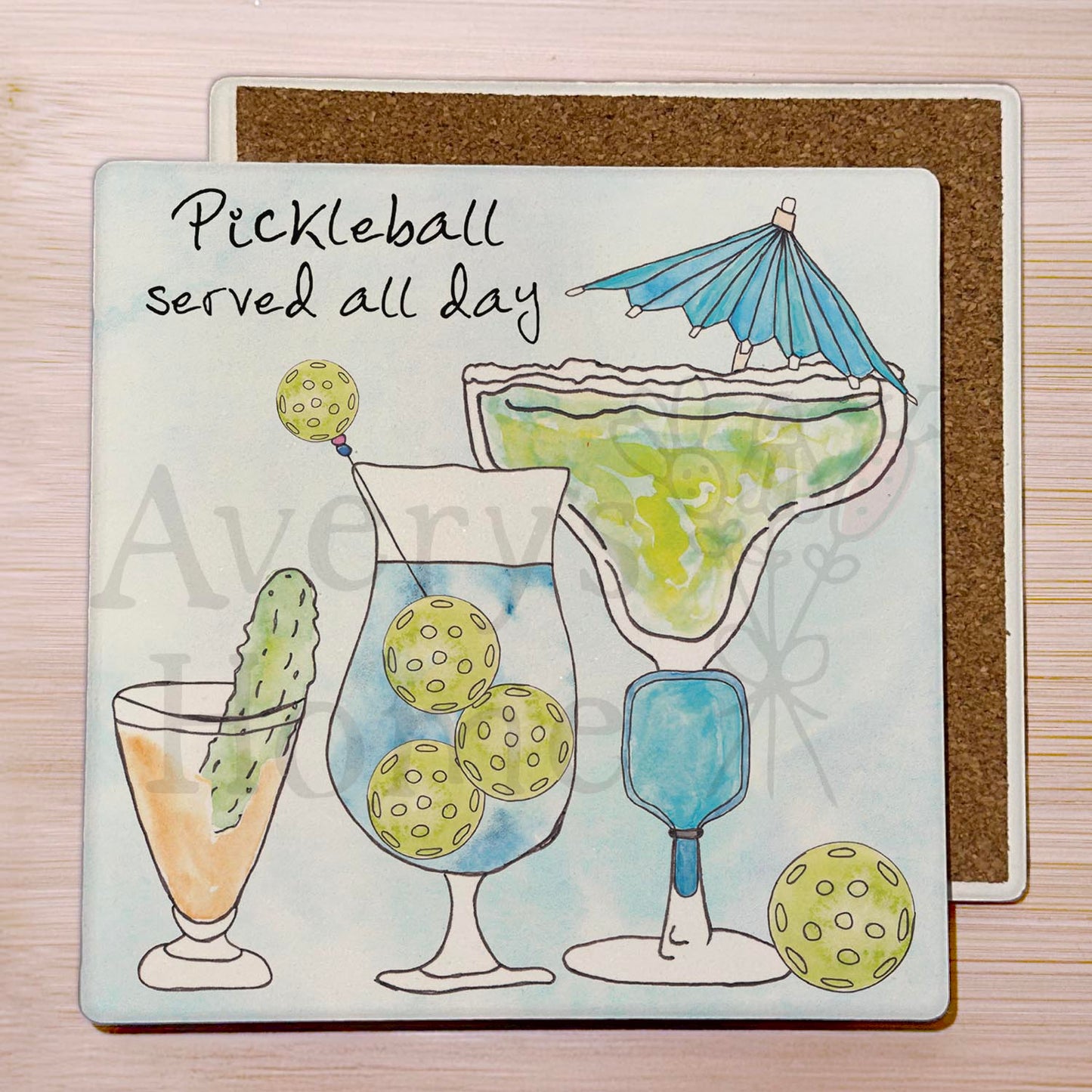 Pickleball Served All Day Stone Coaster