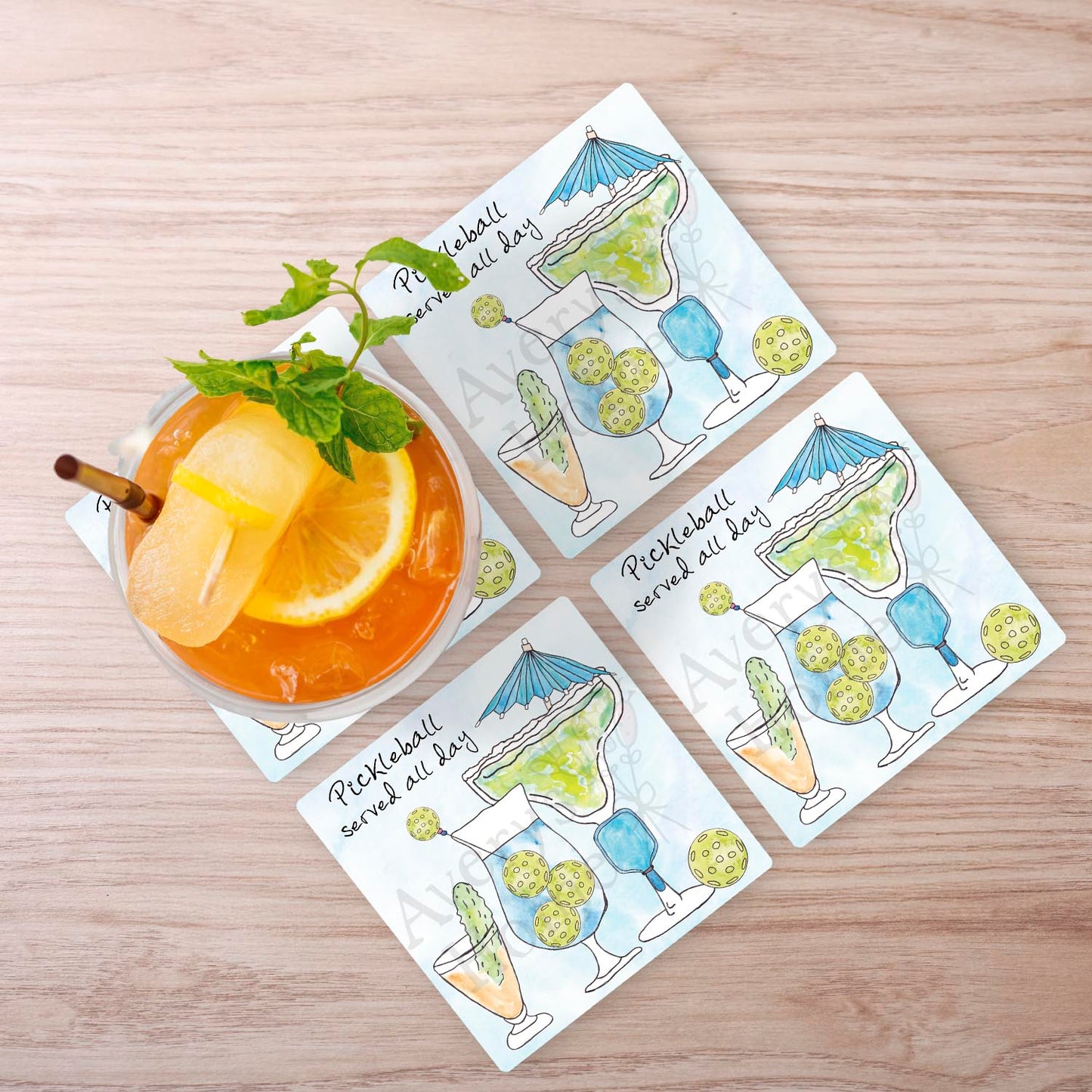 Pickleball Served All Day Stone Coaster