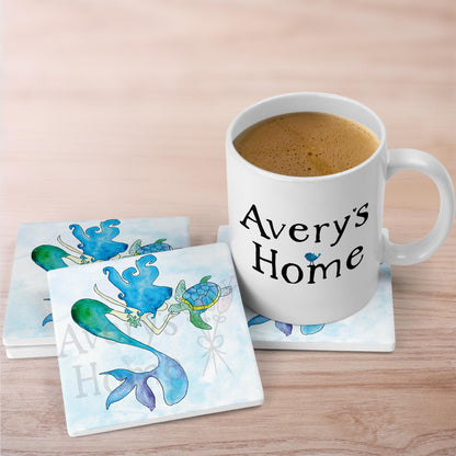 Mermaid & Turtle Stone Coaster