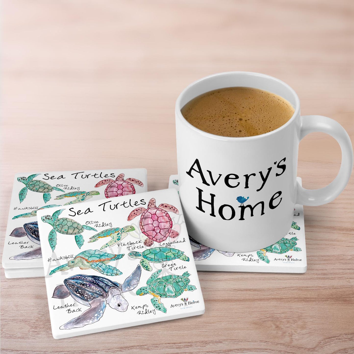 Sea Turtle Species Stone Coaster