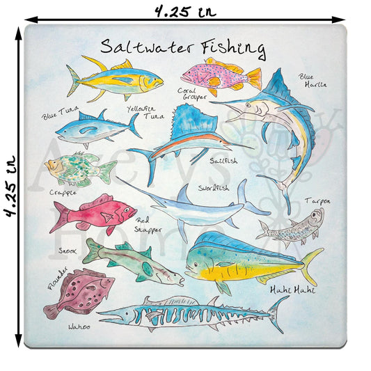 Saltwater Fishing Stone Coaster