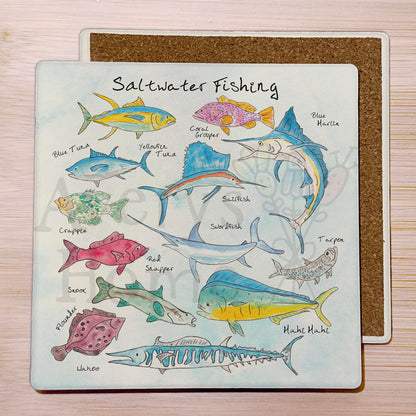 Saltwater Fishing Stone Coaster