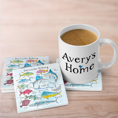 Saltwater Fishing Stone Coaster