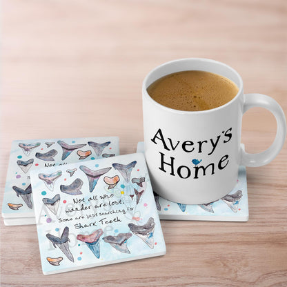 Shark Tooth Hunting Stone Coaster