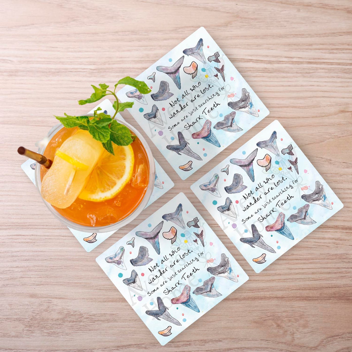 Shark Tooth Hunting Stone Coaster