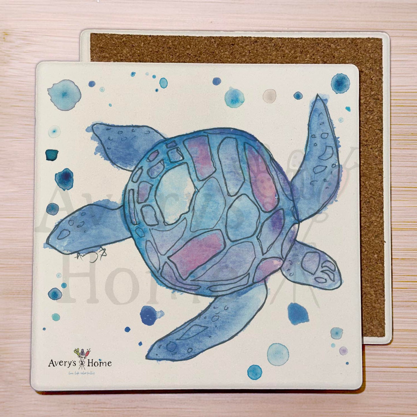 Blue Sea Turtle Stone Coaster