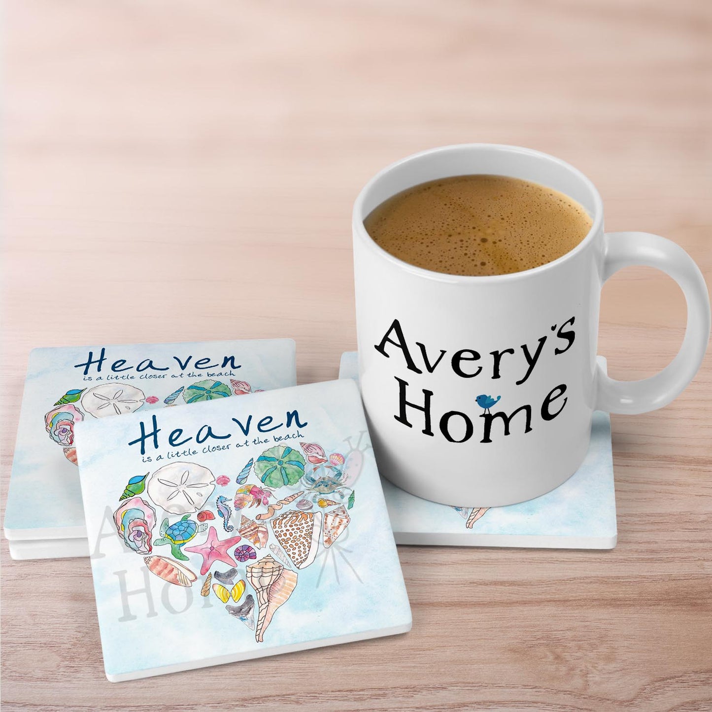 Heaven at the Beach Stone Coaster