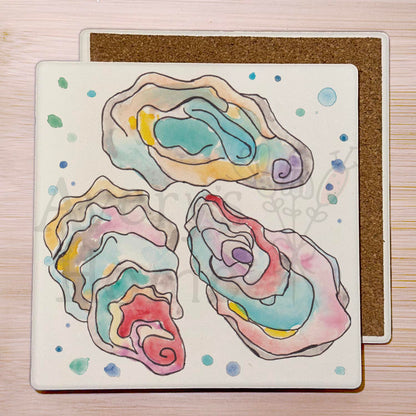 Oyster Shells Stone Coaster