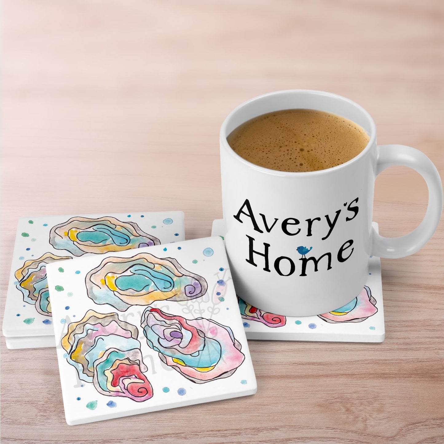 Oyster Shells Stone Coaster