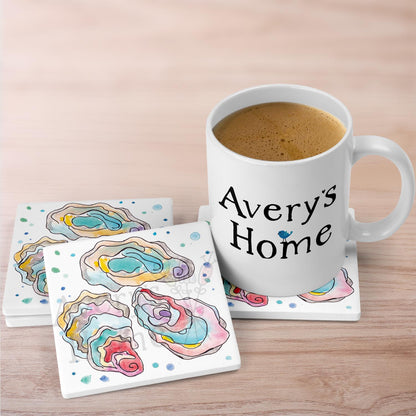 Oyster Shells Stone Coaster