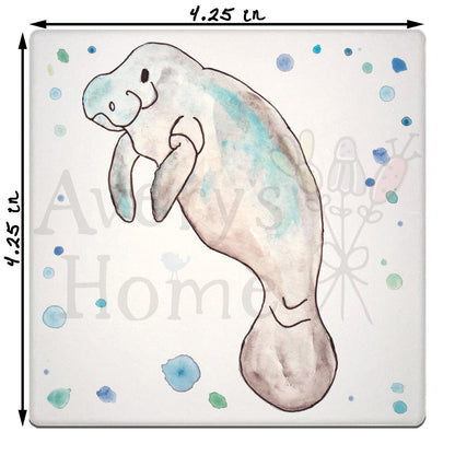 Manatee Mom & Baby Stone Coaster