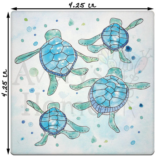 Baby Sea Turtles Walking Stone Coaster
