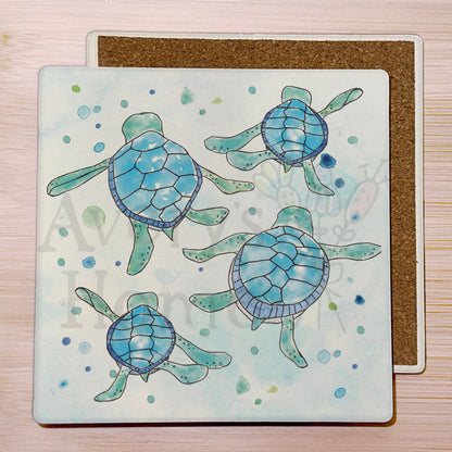Baby Sea Turtles Walking Stone Coaster