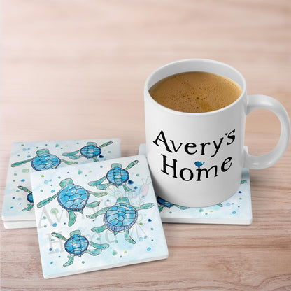 Baby Sea Turtles Walking Stone Coaster