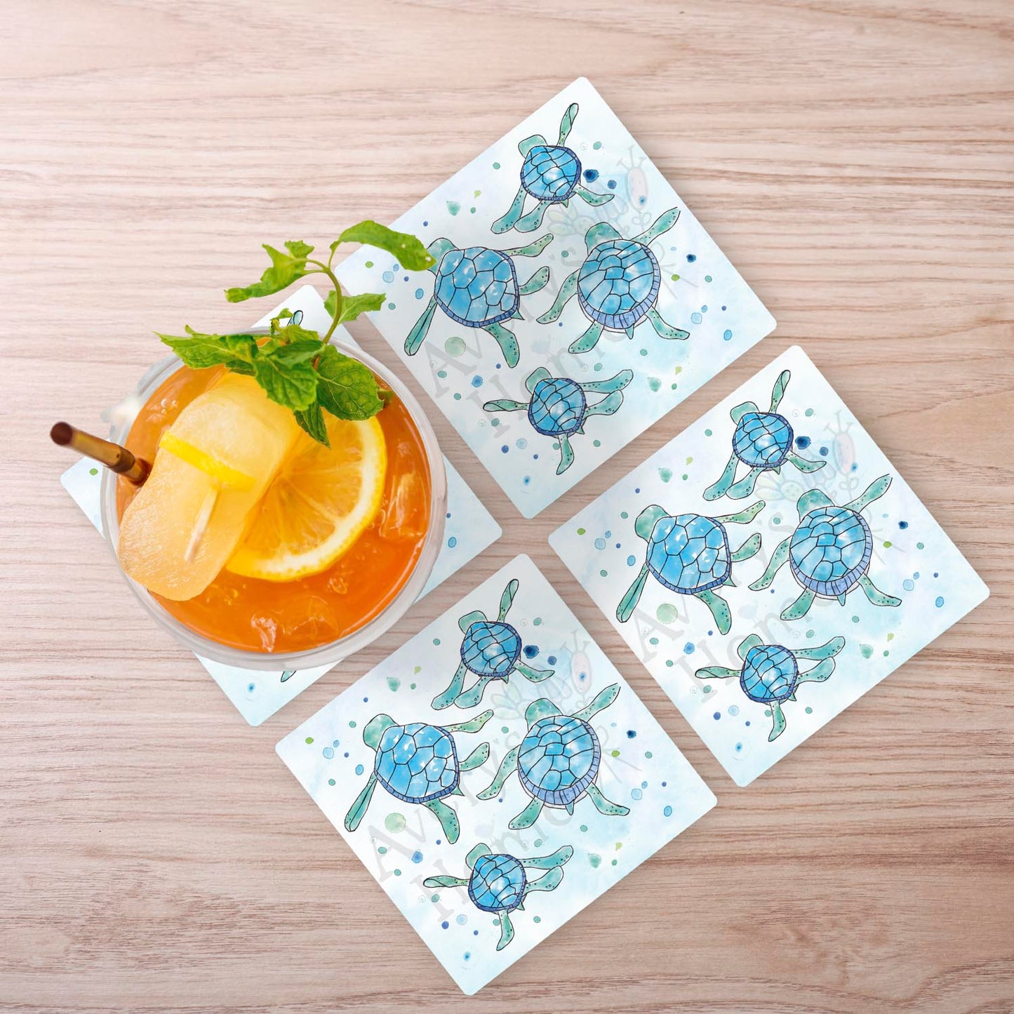 Baby Sea Turtles Walking Stone Coaster