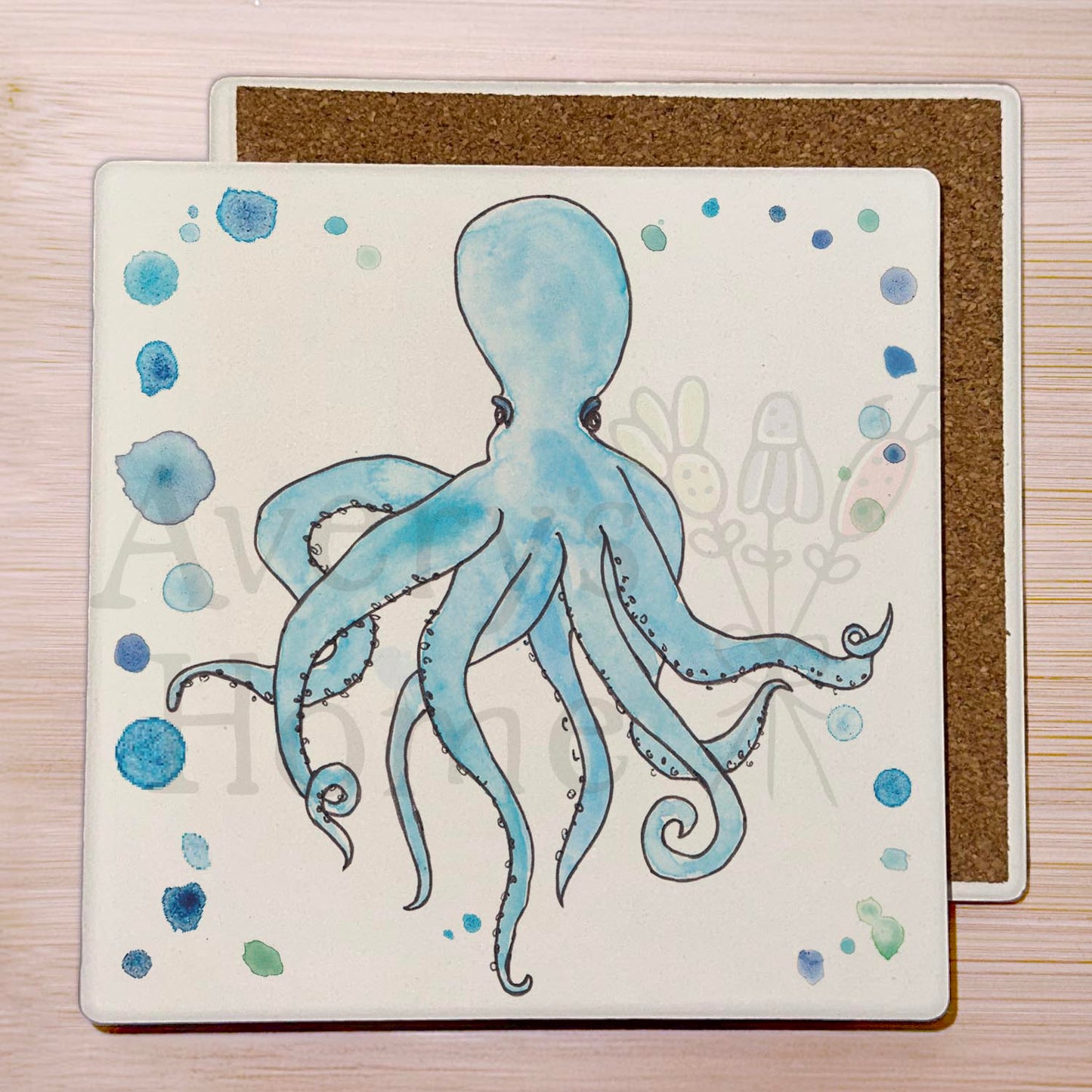 Blue Octopus Stone Coaster