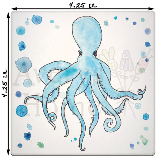 Blue Octopus Stone Coaster