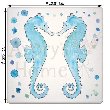 Blue Seahorse Stone Coaster